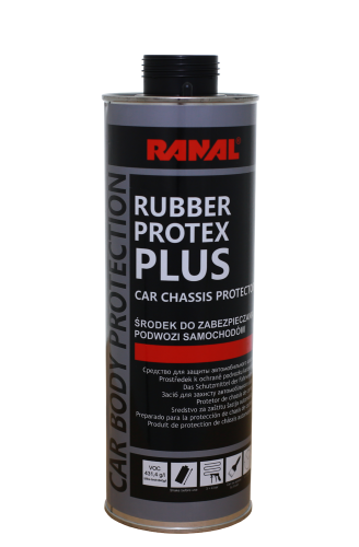 Czarny środek do konserwacji podwozia Ranal Rubber Protex Plus 1L puszka