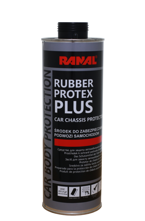 Czarny środek do konserwacji podwozia Ranal Rubber Protex Plus 1L puszka