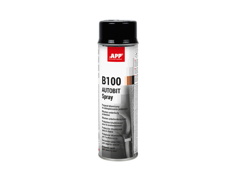 Puszka sprayu APP B100 Autobit do konserwacji podwozia bitumiczna czarna 500ml