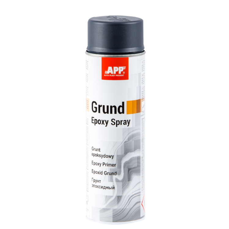 Puszka podkładu epoksydowego w sprayu APP Grund Epoxy 500ml ciemnoszary