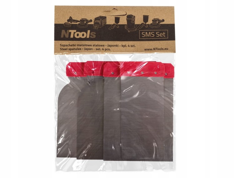 Zestaw szpachelek metalowych japonek NTools SMS Set 4 sztuki