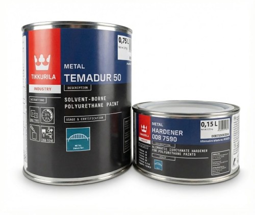Zestaw farba poliuretanowa półpołysk Tikkurila Temadur 50 [TAL] 1L z utwardzaczem