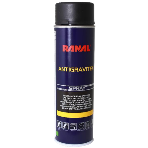 Puszka sprayu baranek Ranal Antigravitex 500ml do progów. kolor czarny