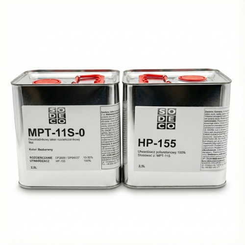 Zestaw 5l lakieru poliuretanowego SODECO MPT-11S-0  głęboki mat wraz z utwardzaczem HP-155