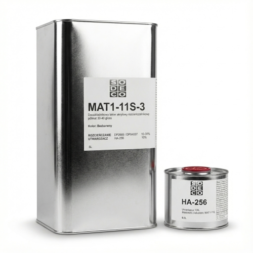 Zestaw 5,5L lakier akrylowy do schodów SODECO MAT1-11S-3 półmat z utwardzaczem