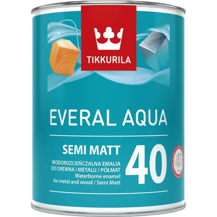 Puszka farby akrylowej Tikkurila Everal Aqua do drewna i metalu