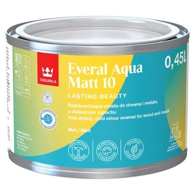 Puszka farby akrylowej Tikkurila Everal Aqua do drewna i metalu