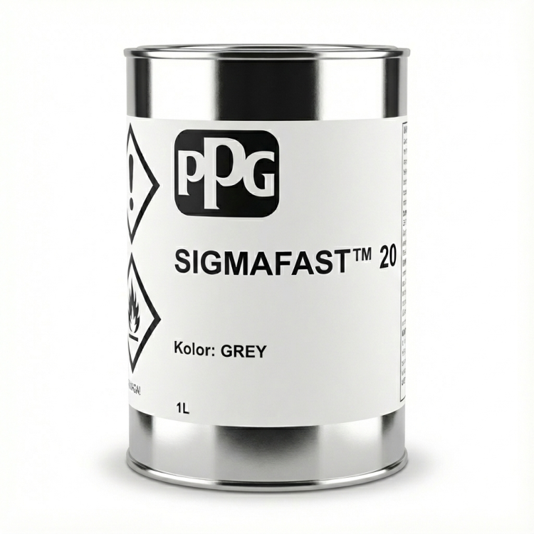 Puszka przemysłowej farby antykorozyjnej Sigmafast 20 GREY 1L