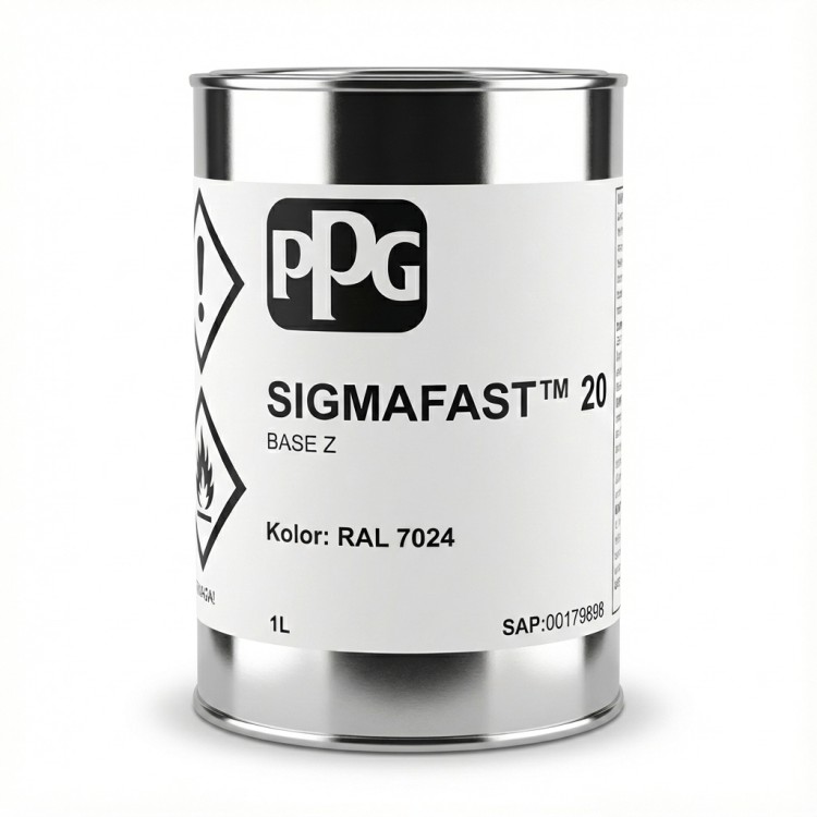 Puszka przemysłowej farby antykorozyjnej Sigmafast 20 RAL 7024 1L