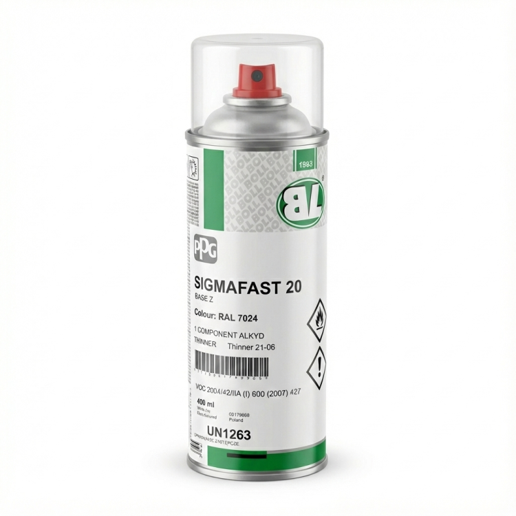 Puszka SPRAY przemysłowej farby antykorozyjnej Sigmafast 20 RAL 7024 400ML