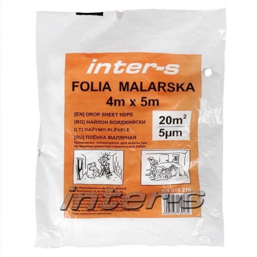 Cienka folia malarska HDPE Motive 4x5m do ochrony mebli