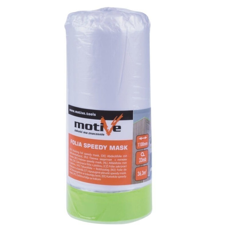 Folia malarska z taśmą 2w1 Motive Speedy Mask w rolce 1400mm/20m