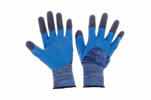 Rękawice robocze Motive Super Tech Blue Fix powlekane lateksem niebieskie