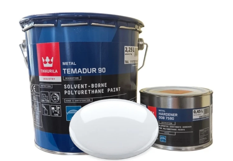 Dwuskładnikowa emalia poliuretanowa Tikkurila Temadur 90 i utwardzacz 008 7590 Biały 2,7l