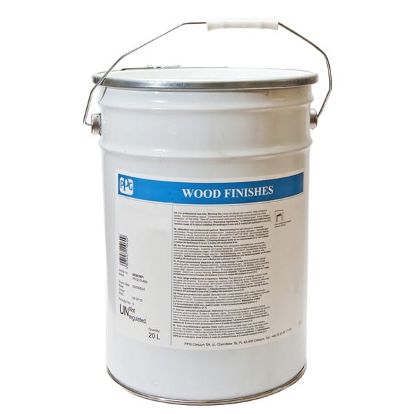 Duże, białe wiadro 20L impregnatu PPG Wood Finishes CE140 QT