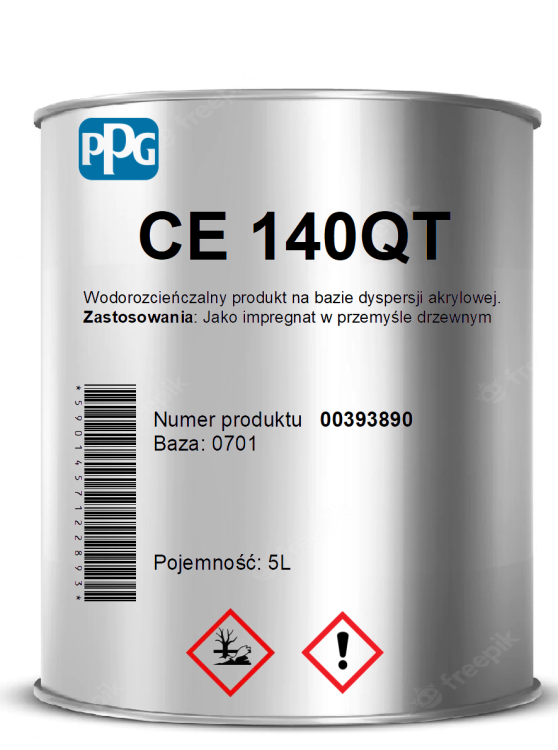 Metalowa puszka 5L impregnatu PPG CE 140QT na bazie dyspersji akrylowej