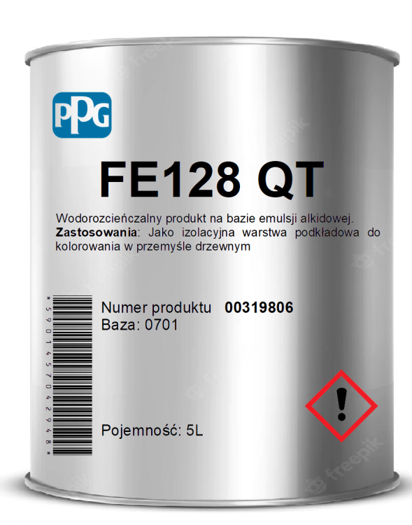 Metalowa puszka 5L podkładu izolującego PPG FE128 QT, Baza 0701