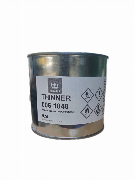 Mała puszka 0,5L rozcieńczalnika do poliuretanów Tikkurila Thinner 006 1048