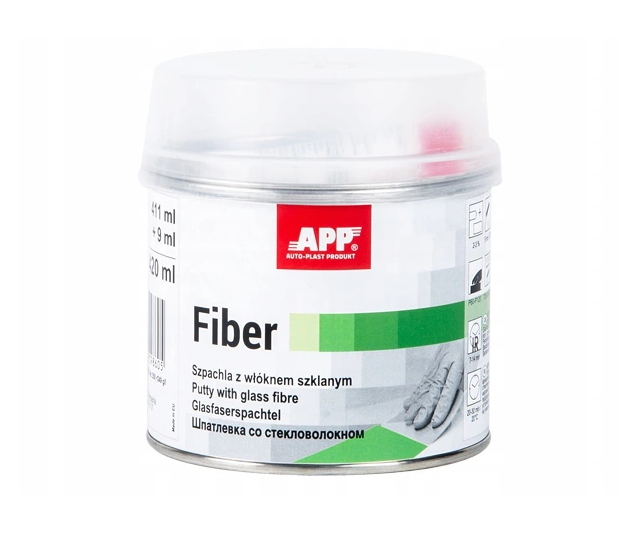 Puszka szpachli z włóknem szklanym APP Fiber 420ml z utwardzaczem