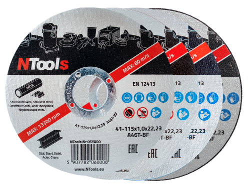 Tarcza do cięcia metalu NTools SDC 125x1,0mm płaska