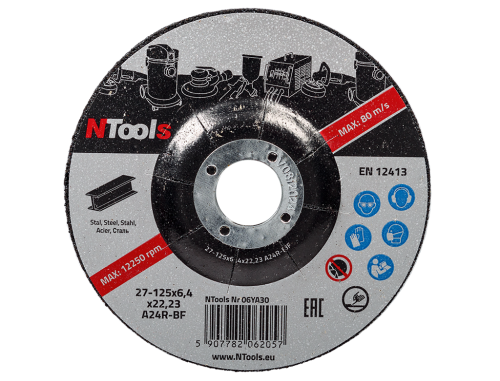 Tarcza do szlifowania metalu NTools SDSS 125x6,4mm do szlifierki