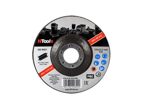 Ściernica listkowa lamelka do szlifowania stali NTools LL 125 P80