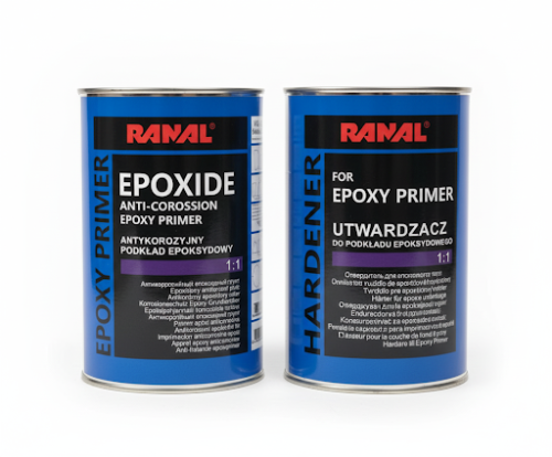 Zestaw podkład epoksydowy Ranal 1 do 1 czarny z utwardzaczem 1,6L