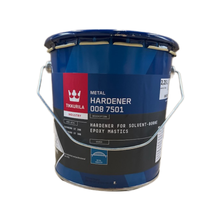 Niebieskie wiadro 2,25L utwardzacza Tikkurila Hardener 008 7501 do mastyk epoksydowych