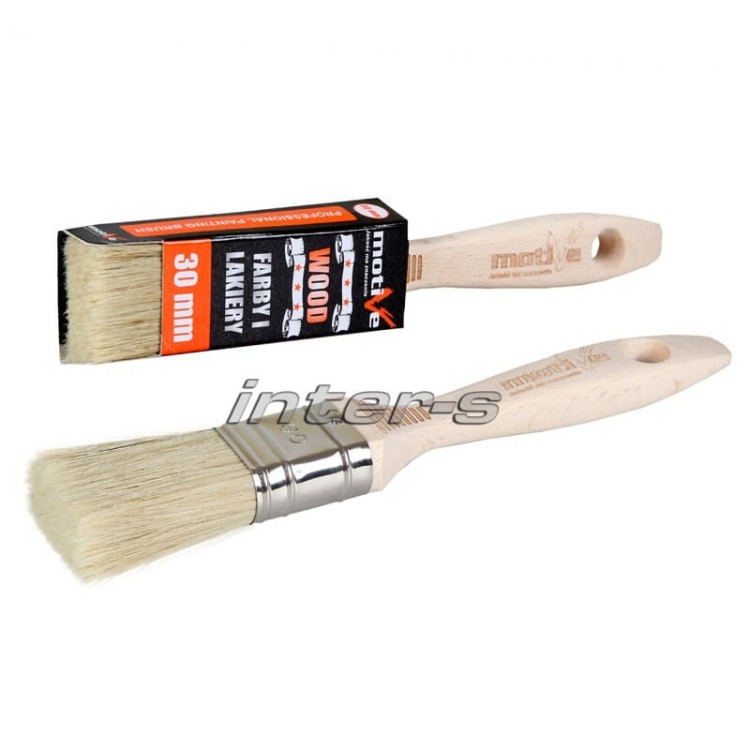 Pędzel malarski 30mm Motive Wood z drewnianą rączką i jasną szczeciną naturalną