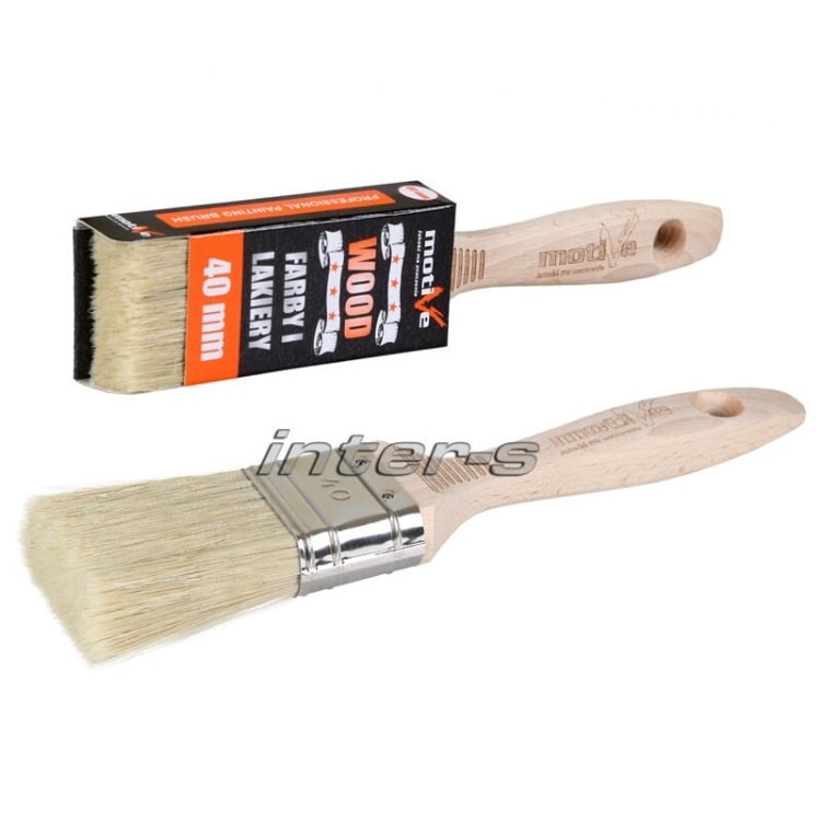Pędzel malarski 40mm Motive Wood z drewnianą rączką i jasną szczeciną naturalną