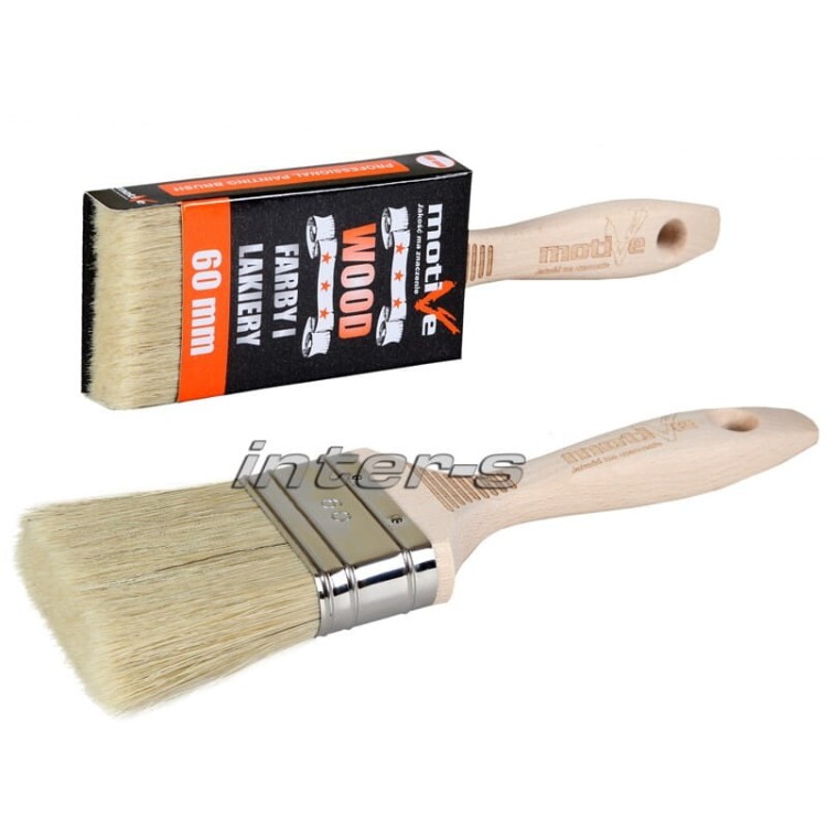 Pędzel malarski 60mm Motive Wood z drewnianą rączką i jasną szczeciną naturalną