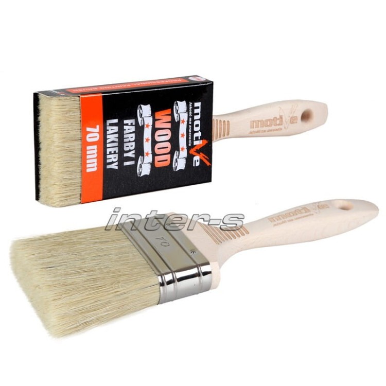 Pędzel malarski 70 mm Motive Wood z drewnianą rączką i jasną szczeciną naturalną