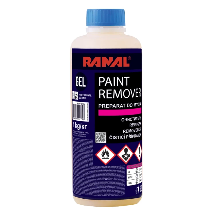 Butelka 1kg preparatu do usuwania farby RANAL Paint Remover GEL